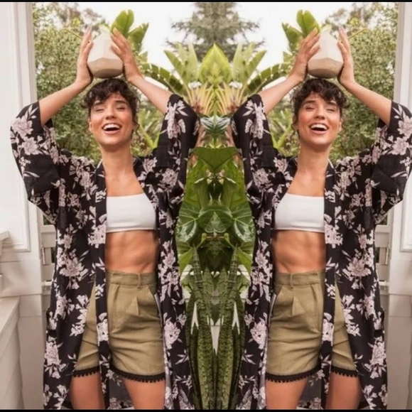 Spiritual Gangster Maya Floral Kimono Robe - Picture 1 of 10